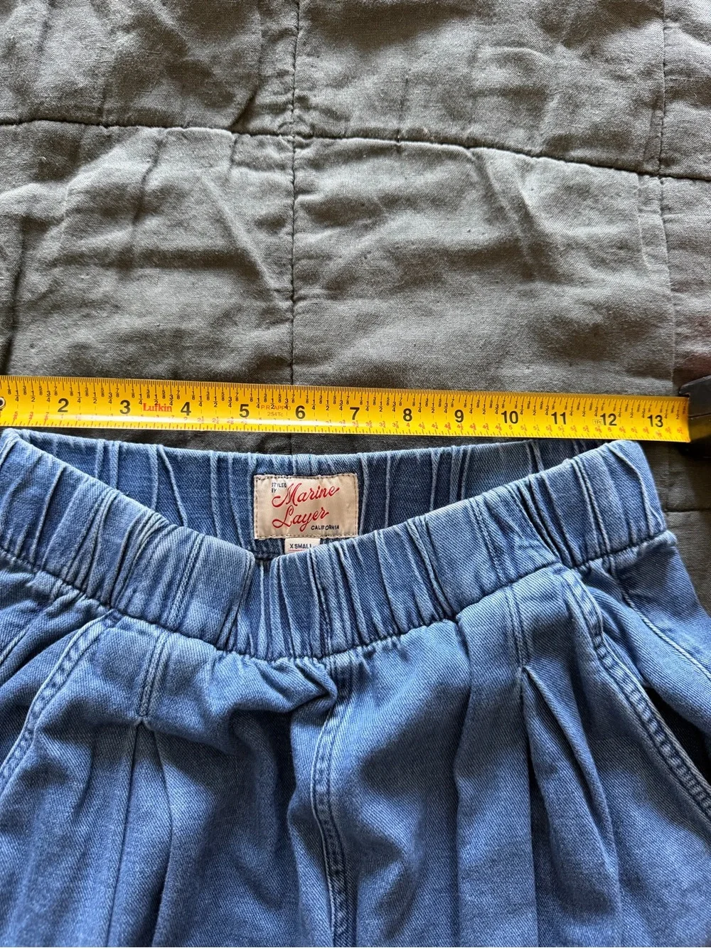 Marine Layer Allison Pleated Wide Leg Denim Trouser